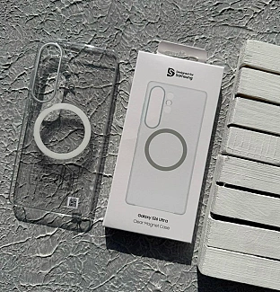 قاب پشت بی رنگ ، شفاف با مگ سیف Clear Magnet Case سامسونگ